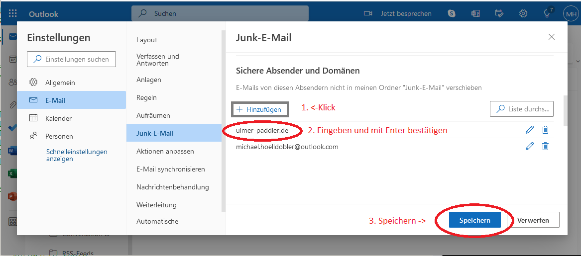outlook junk email